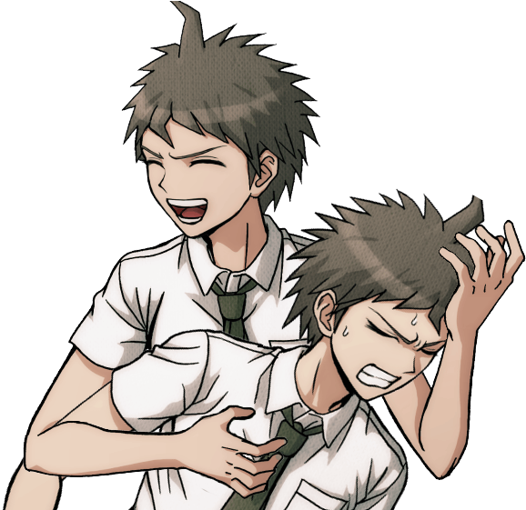 Goodbye Despair Danganronpa V3 - Hajime Hinata Happy Sprite Clipart (596x560), Png Download