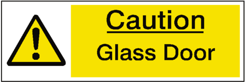 Glass Door Label - Caution Clear Glass Sign Clipart (600x600), Png Download