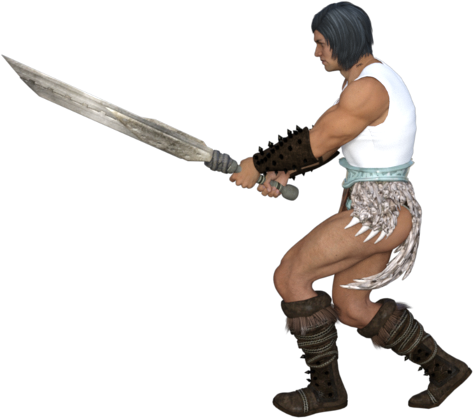 Barbarian Pos4b - Sword Clipart (700x910), Png Download