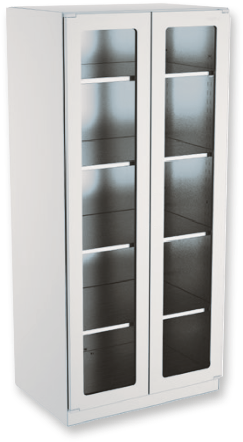 Hoehle Medical Storage Cupboard, With Glas Doors, Stainless - Hospital Cabinet Glass Doors Clipart (558x900), Png Download