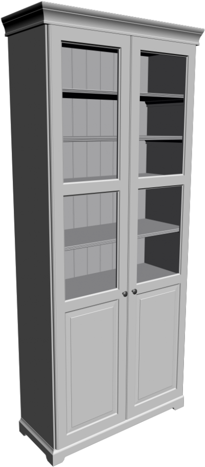Liatorp Bookcase, White With Panel/glass Door - Cupboard Clipart (1000x1000), Png Download