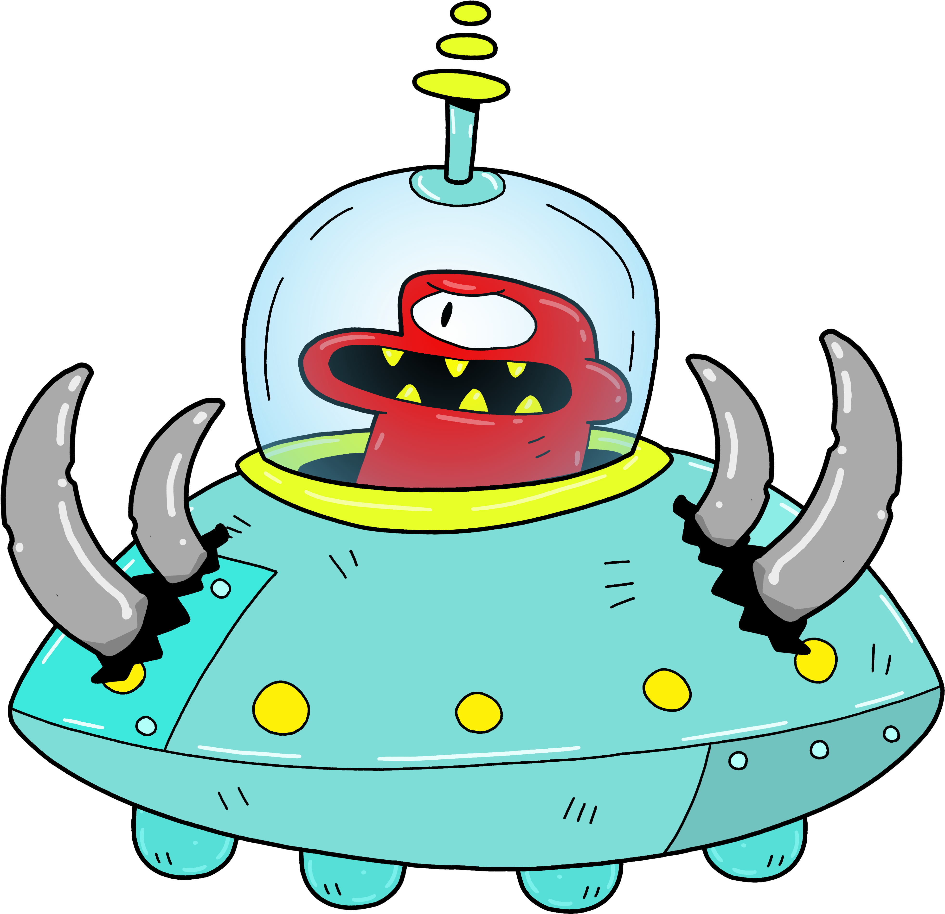 Barbarian Ufo, Flying Saucerus Barbarus - Cartoon Clipart (3927x3802), Png Download