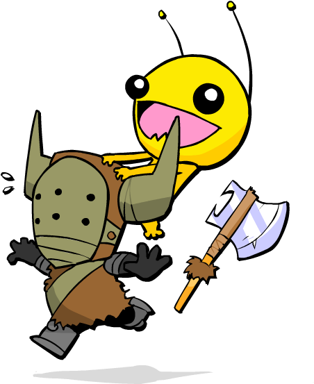 Alien And Barbarian Tall - Alien Hominid Castle Crashers Clipart (519x658), Png Download