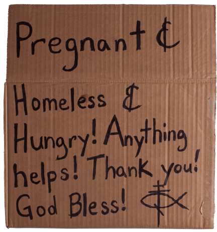 I See These Signs As Signposts Of My Own Journey, Inward - Pregnant And Homeless Sign Clipart (864x864), Png Download