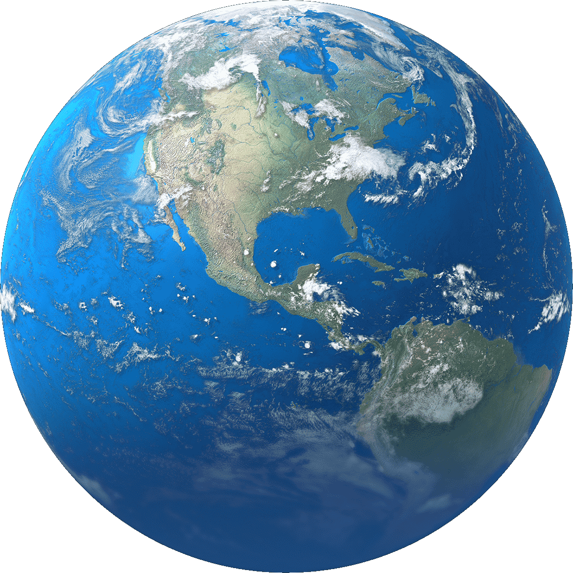 The 7 Continents Of The World - Globe With United States Clipart (1170x1170), Png Download