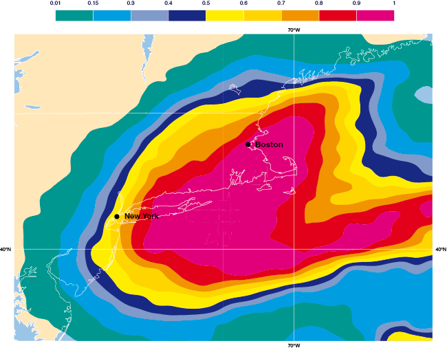 Usa East Coast Snow Storm Fig - Map Clipart (650x509), Png Download