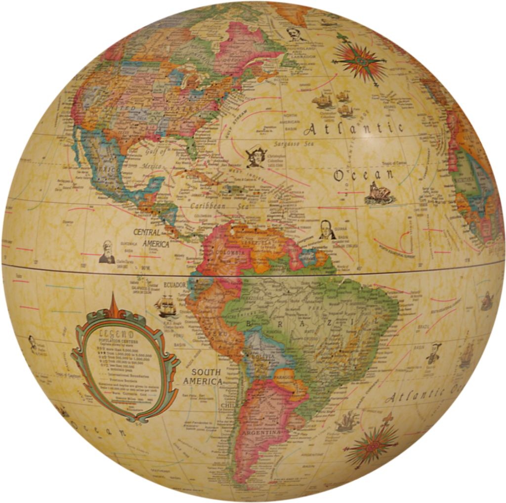 #art #globe #earth #continents #stickers - Globe Clipart (1024x1018), Png Download