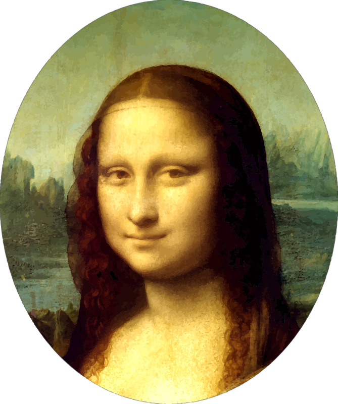 Medium Image - Leonardo Da Vinci Mona Lisa Art Print Poster Clipart (669x800), Png Download