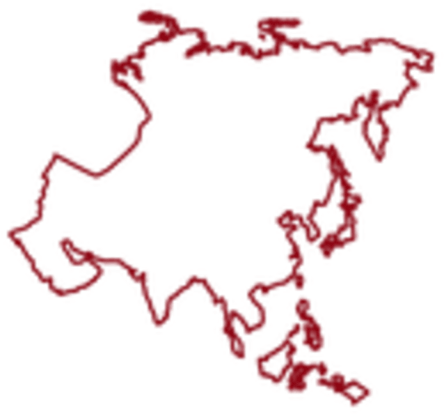 Continents - Black And White Asian Continent Clipart (740x740), Png Download