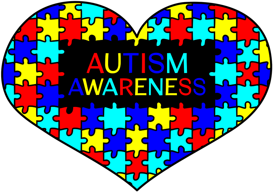 Heart Autism Awareness Support Love Autism - Autism Awareness Heart Clipart (960x720), Png Download