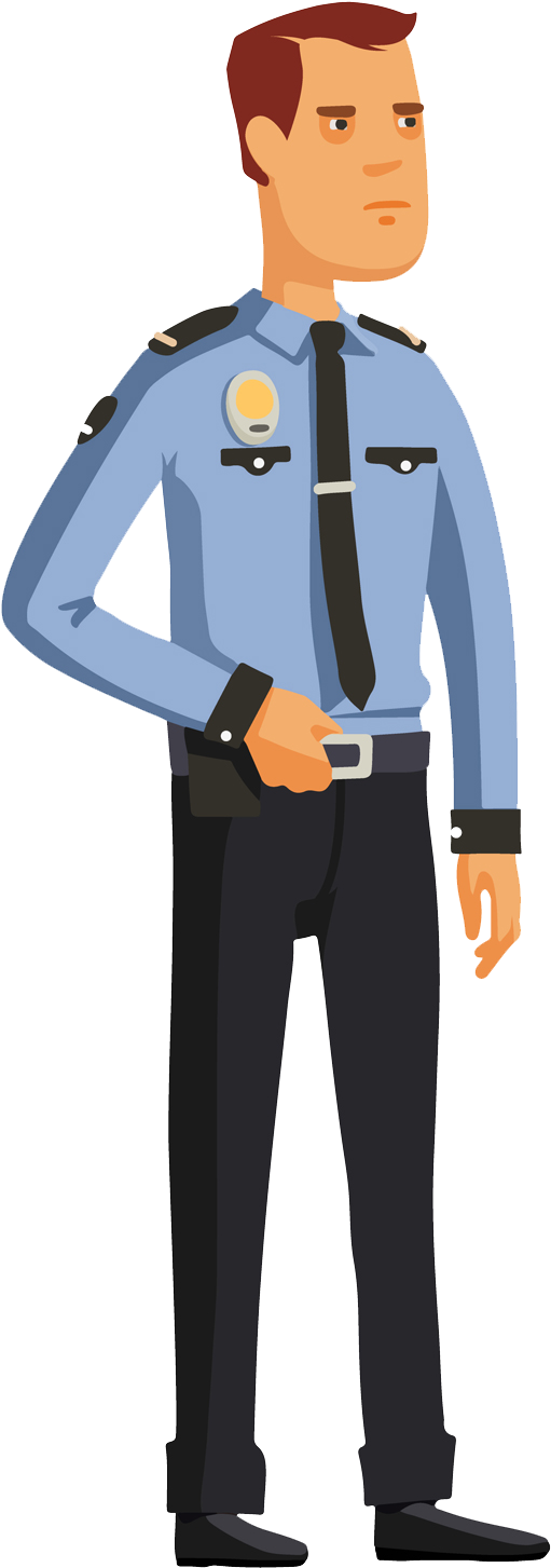 Shri Karni Facility Management - Cartoon Security Guard Png Clipart (535x1546), Png Download