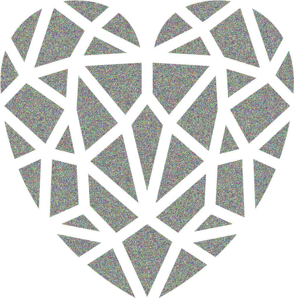 Heart Noise Vhs Glitch Geometric Clipart (1005x1020), Png Download