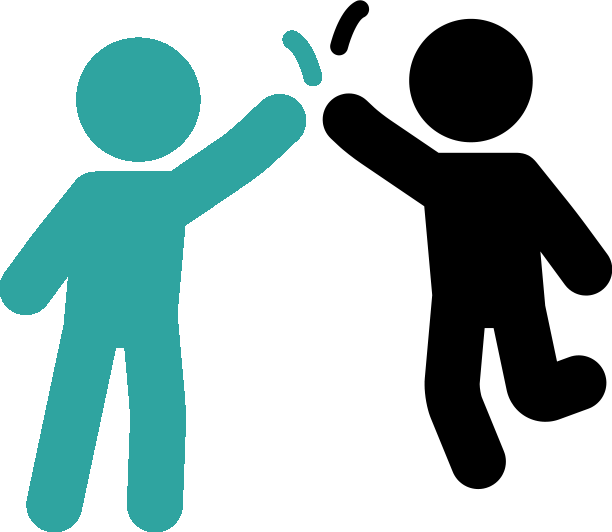 High Five Silhouette Clipart - Silhouette High Five Clipart - Png Download (612x532), Png Download