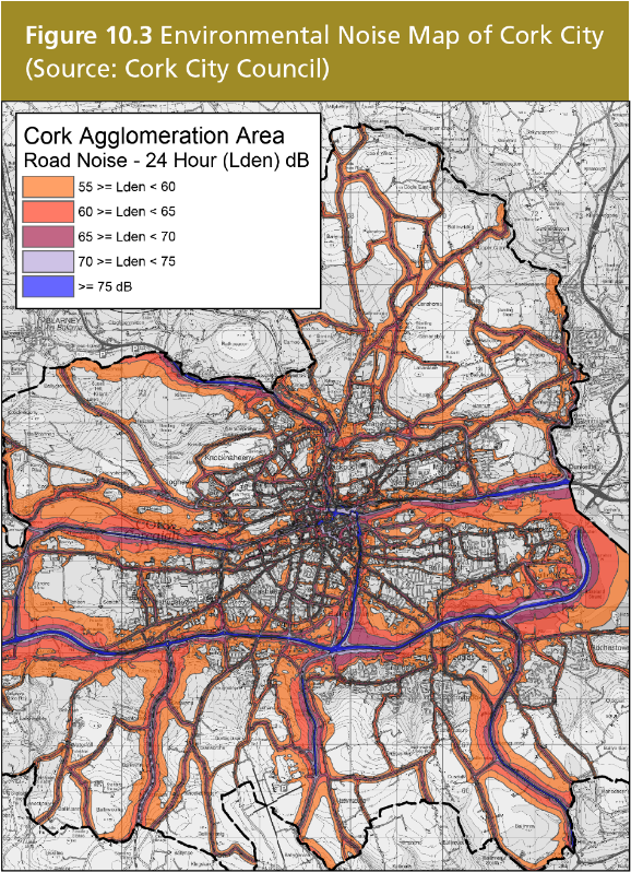 Environmental Noise Map Of Cork City - Map Clipart (719x950), Png Download