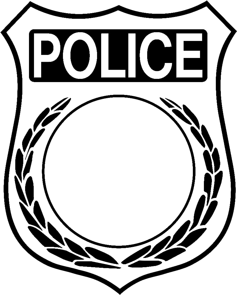 Download - Clipart Black And White Police Badge - Png Download (1000x1000), Png Download