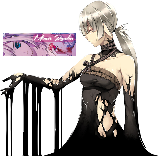 Anime Dark Png - Anime Dark Girl Render Clipart (586x546), Png Download