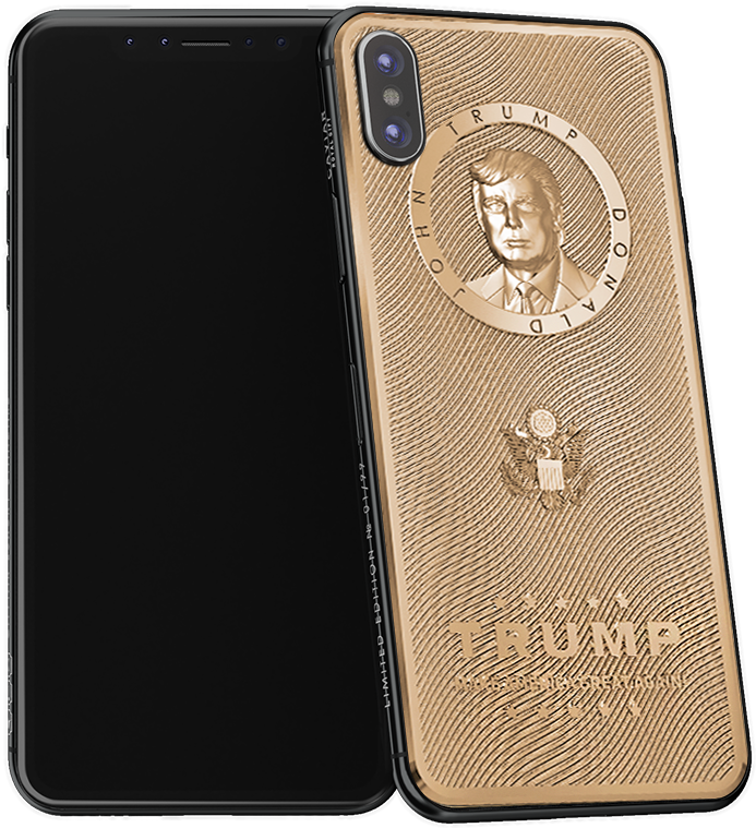 Donald Trump Golden Iphone - Donald Trump Gold Plated Iphone Clipart (790x909), Png Download