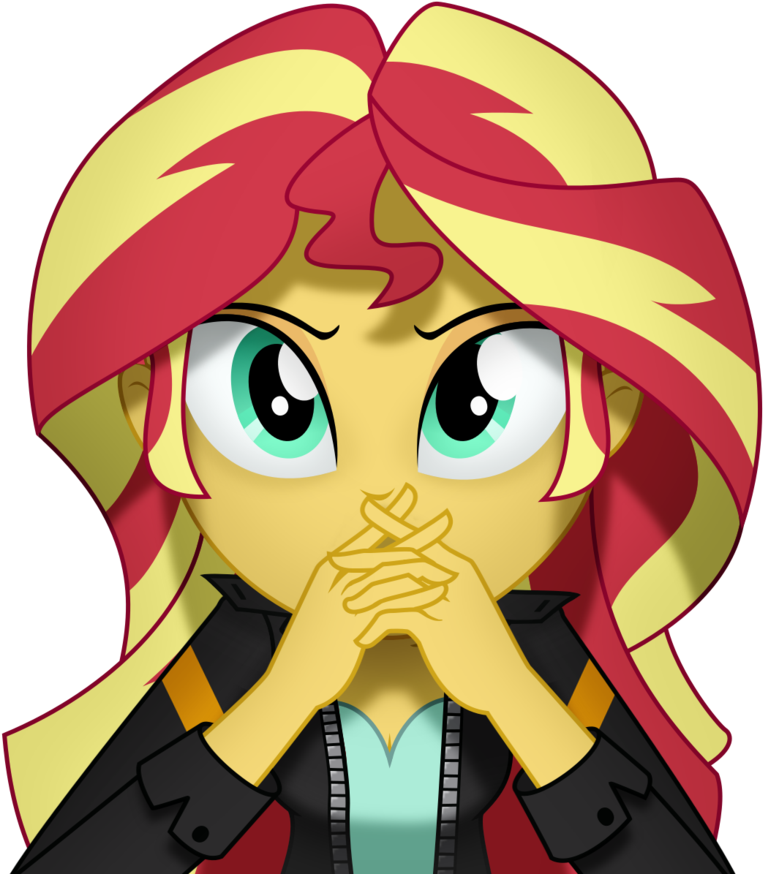 Sunset Stare By Bootsyslickmane Sunset Stare By Bootsyslickmane - Sunset Shimmer Front View Clipart (763x874), Png Download