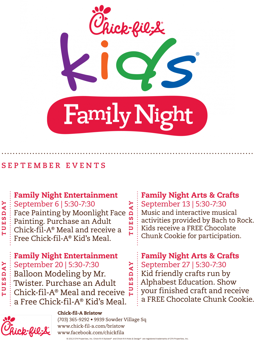 Chickfilasept2 - Chick Fil A Kids Night Clipart (1055x1358), Png Download