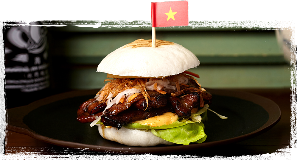 Book A Table - Bao Bun Burger Clipart (1024x542), Png Download