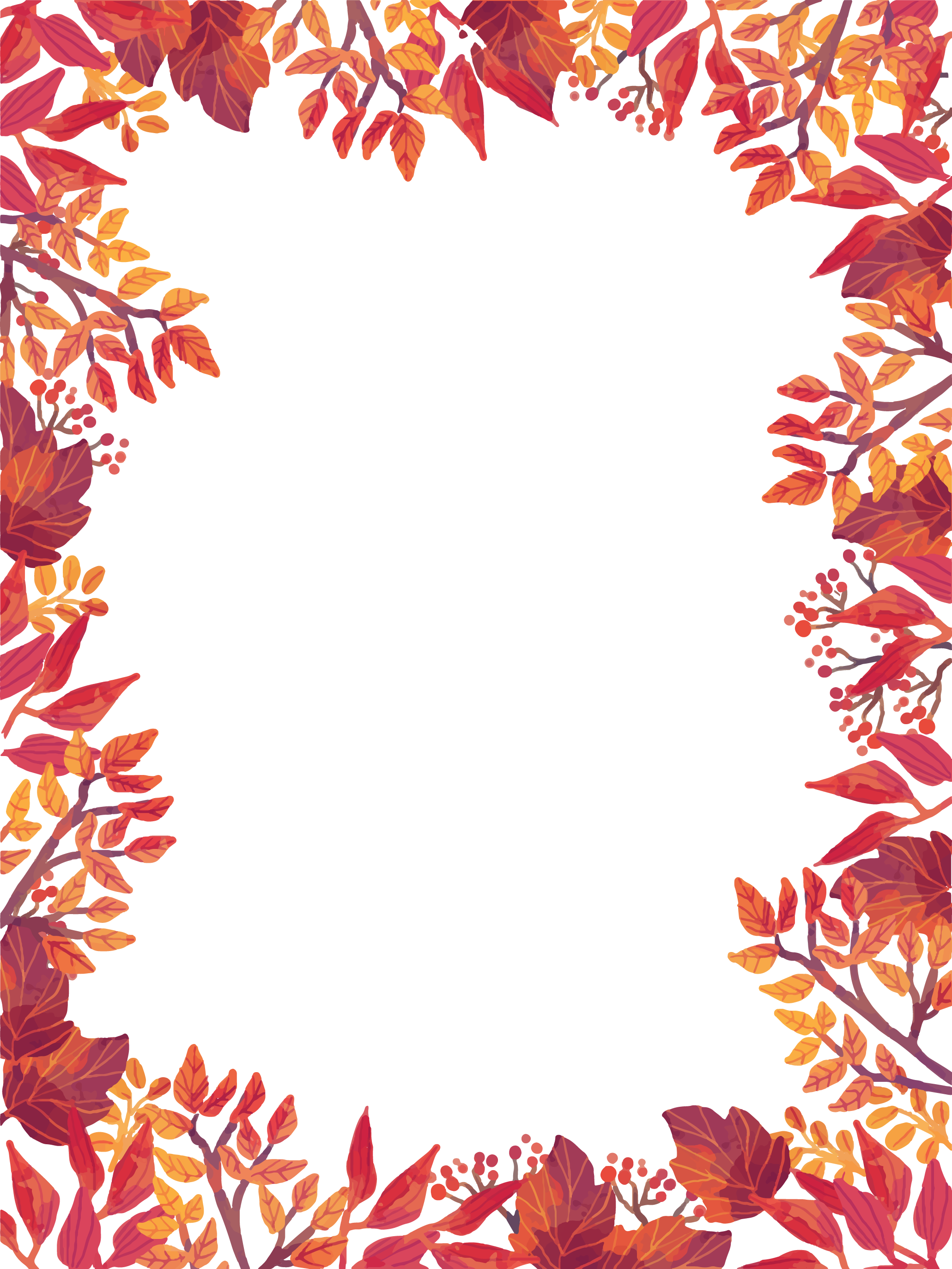 Festival Border Leaves Autumn Flyer Template Harvest - Iphone Wallpaper Bible Verse Kjv Clipart (2061x2746), Png Download