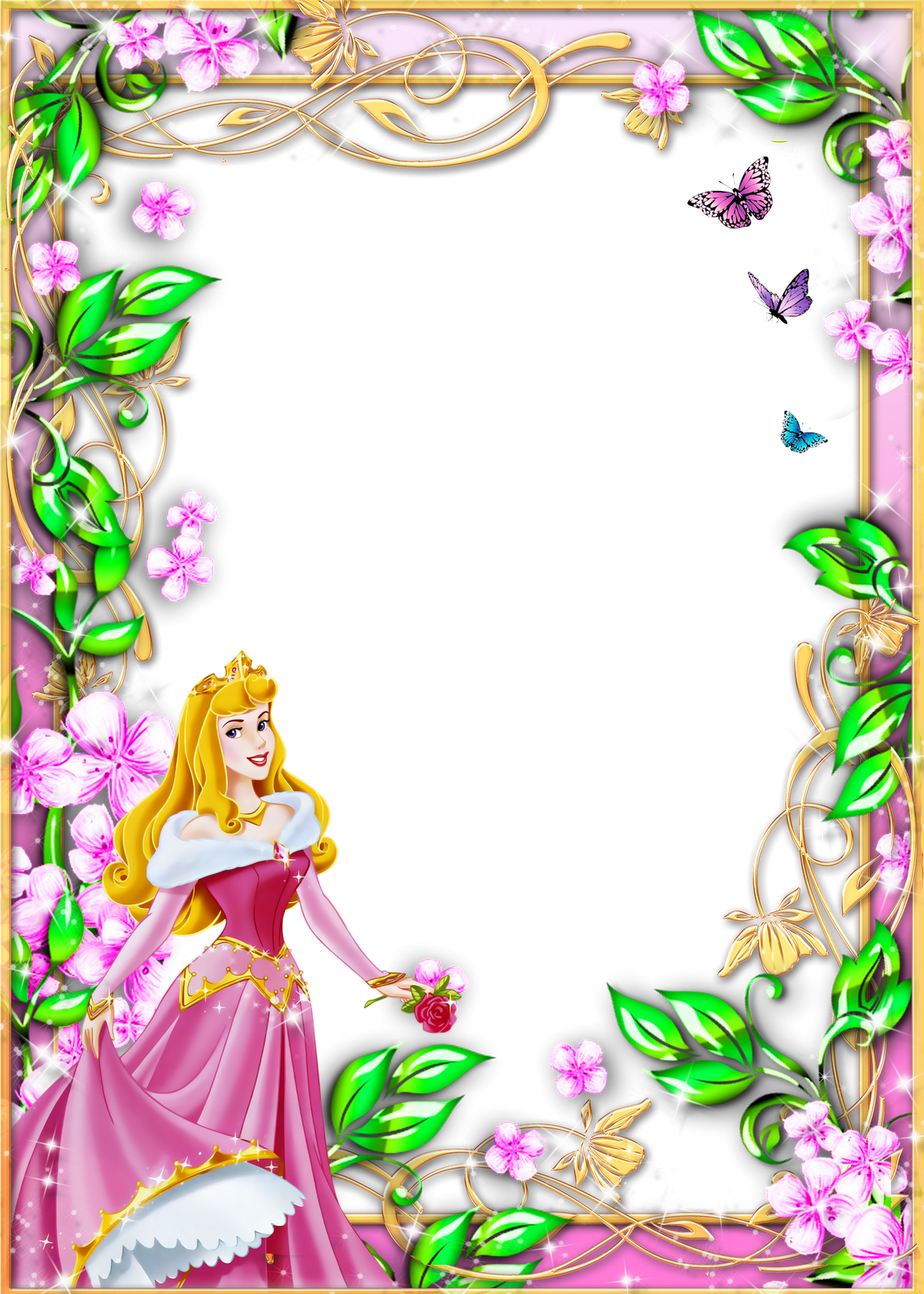 Disney Princess Frame Png Download - Disney Princess Border Design Clipart (1143x1600), Png Download