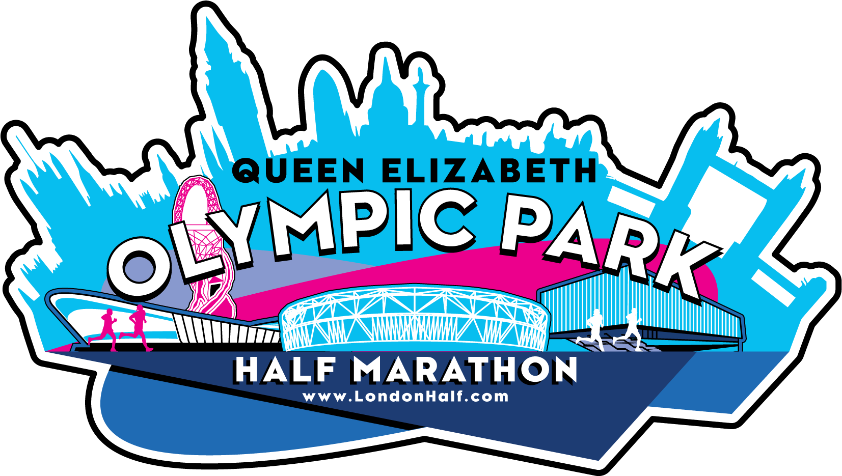 Queen Elizabeth Olympic Park Half Marathon - Queen Elizabeth Half Marathon Clipart (1771x1037), Png Download