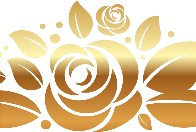 Swirls Clipart Rose Gold - Gold Vector Flowers Png Transparent Png (640x480), Png Download