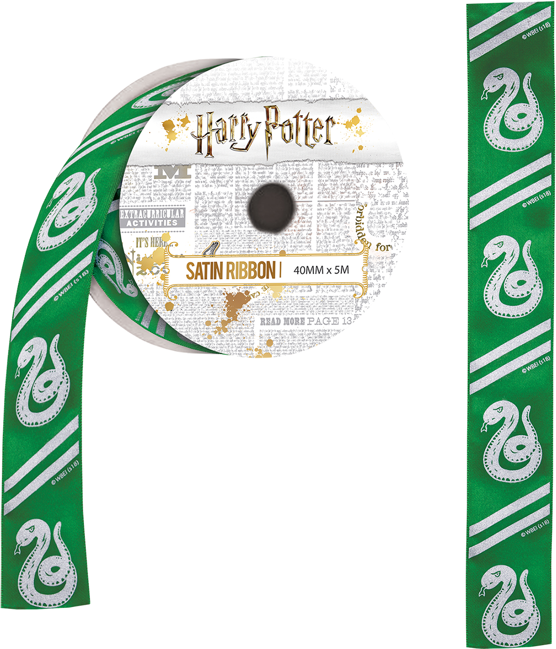 Slytherin Satin Ribbon - Harry Potter Ribbon Clipart (1200x1373), Png Download