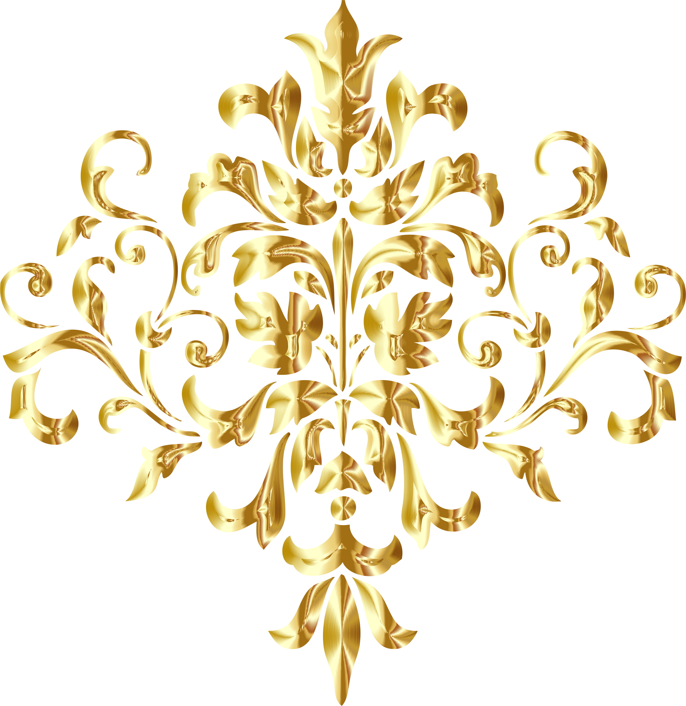 Golden Damask No Background Big Image Png Ⓒ - Gold Designs Transparent Background Clipart (2234x2298), Png Download