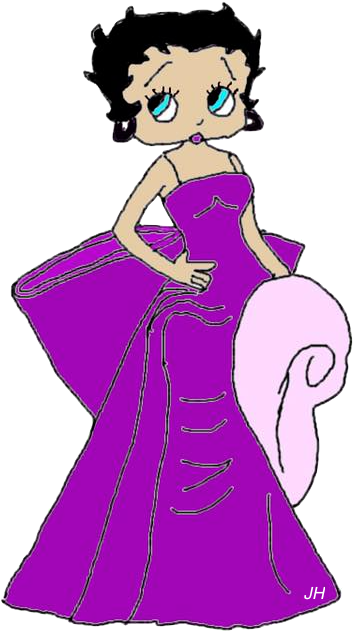Hand Drawn Betty Boop Blue Gown Free To Use - Betty Boop Clipart (720x960), Png Download
