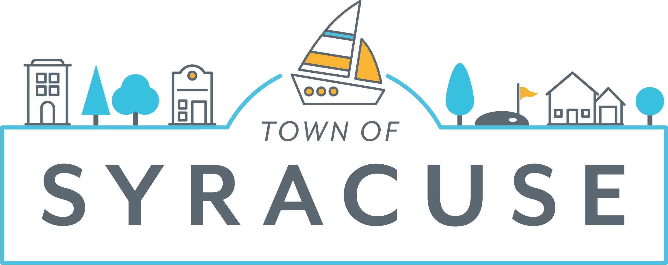 Syracuse Logo Town - Sailing Clipart (2313x919), Png Download