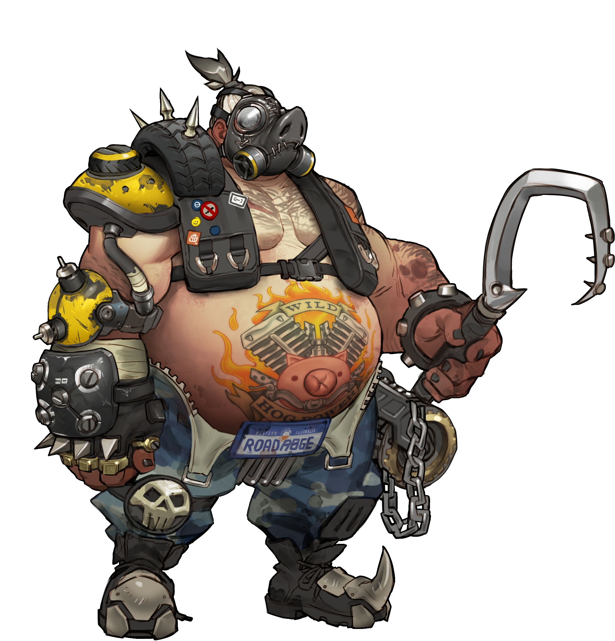 Roadhog Render - Overwatch Characters Clipart (2021x2281), Png Download