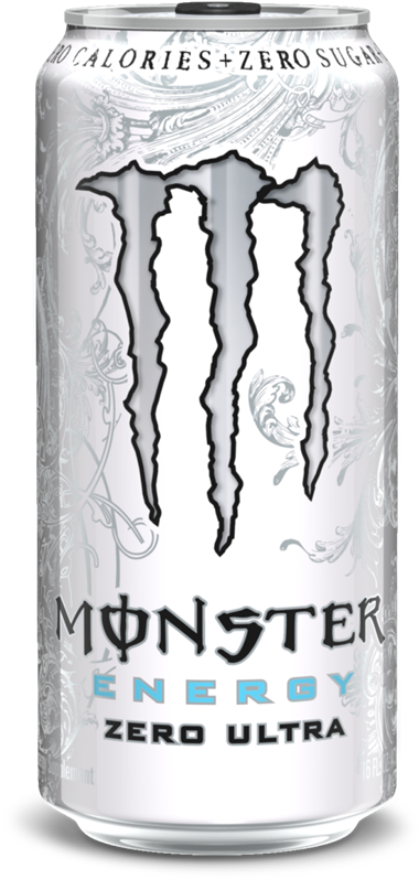 Ultra White - Monster Energy White Can Clipart (432x837), Png Download