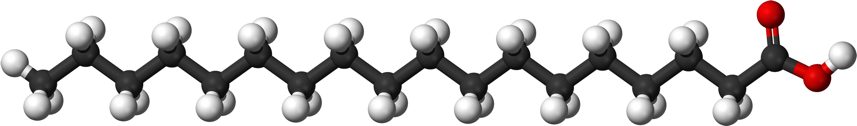 Source - Https - //upload - Wikimedia - Acid 3d Balls - Stearic Acid Molecule Clipart (3000x717), Png Download