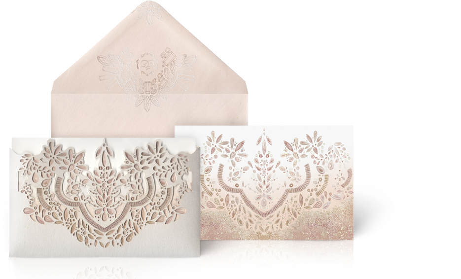 Luxury Arabic Wedding Invitation - Wedding Invitation Laser Cut Png Clipart (934x585), Png Download