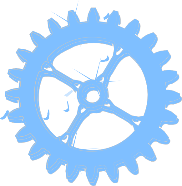 Cog Blue Png - Light Blue Gears Clipart (582x596), Png Download
