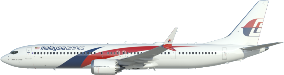 Mas Flight Png - Boeing 737 Max Malaysia Airlines Clipart (1000x445), Png Download