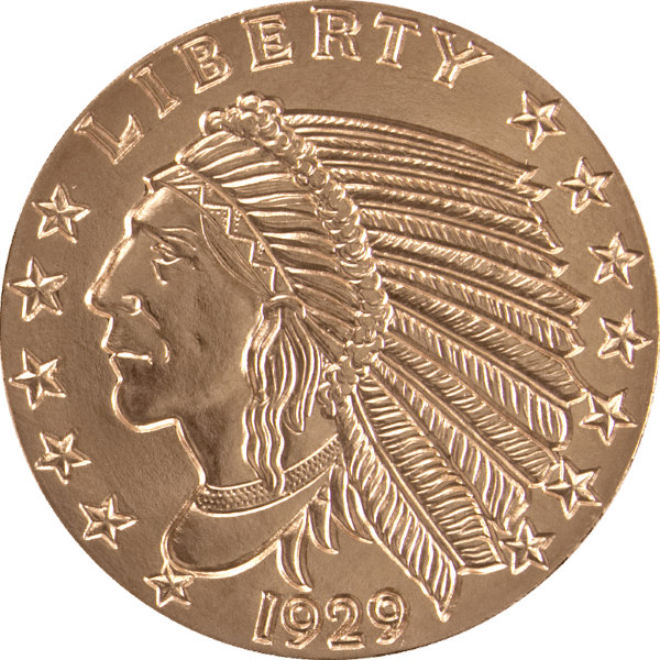 1 Oz Copper Round Incuse Indian - Coin Clipart (600x600), Png Download
