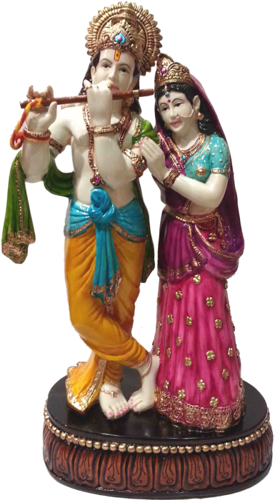 Marble Radhe Krishna Statue - Figurine Clipart (700x700), Png Download