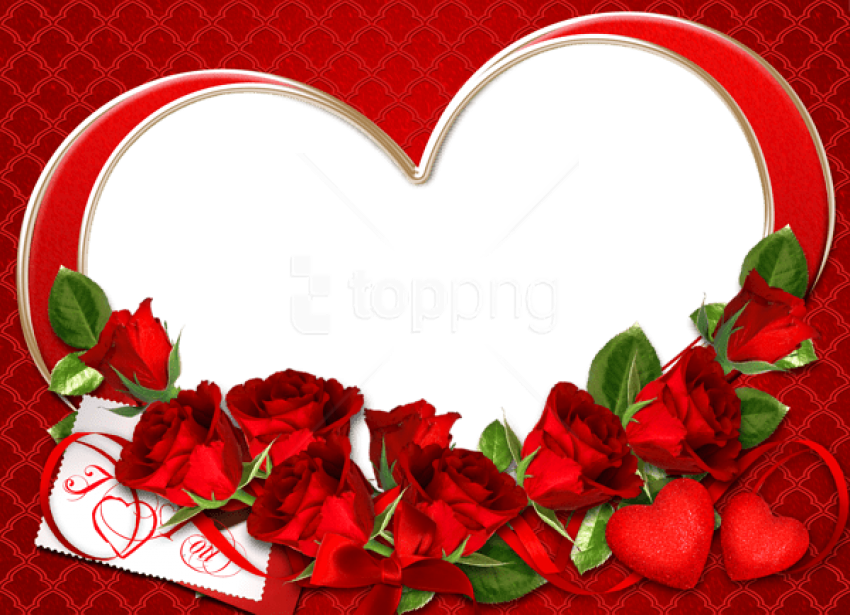 Free Png Best Stock Photos Red Roses Love Transparent - Love Transparent Frame Clipart (850x615), Png Download