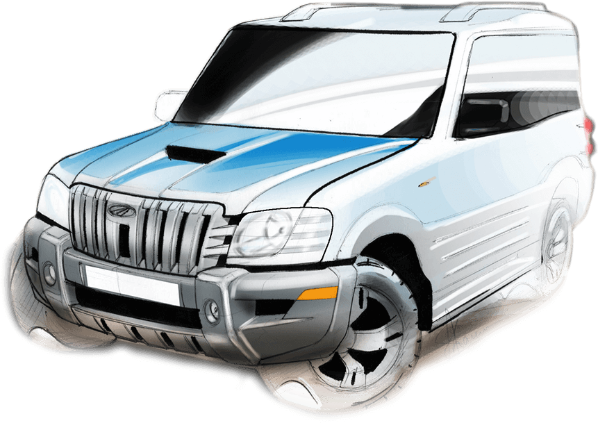 Scorpio Point 2 Scorpio Point - Off-road Vehicle Clipart (1052x627), Png Download