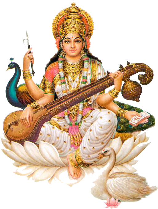 Maa Saraswati Clipart Png Photos - Saraswathi God Transparent Png (551x701), Png Download
