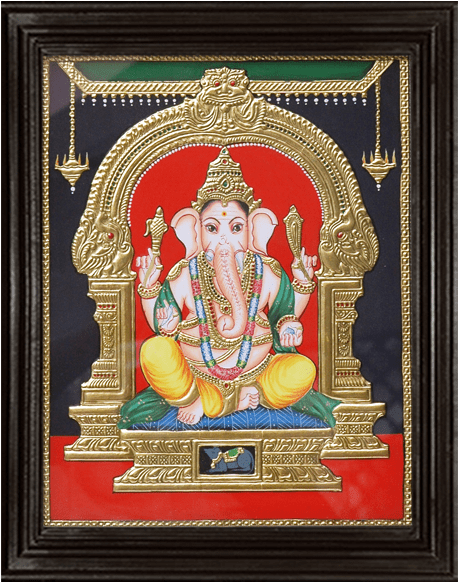 Ganesha Tanjore Painting - Religion Clipart (600x600), Png Download