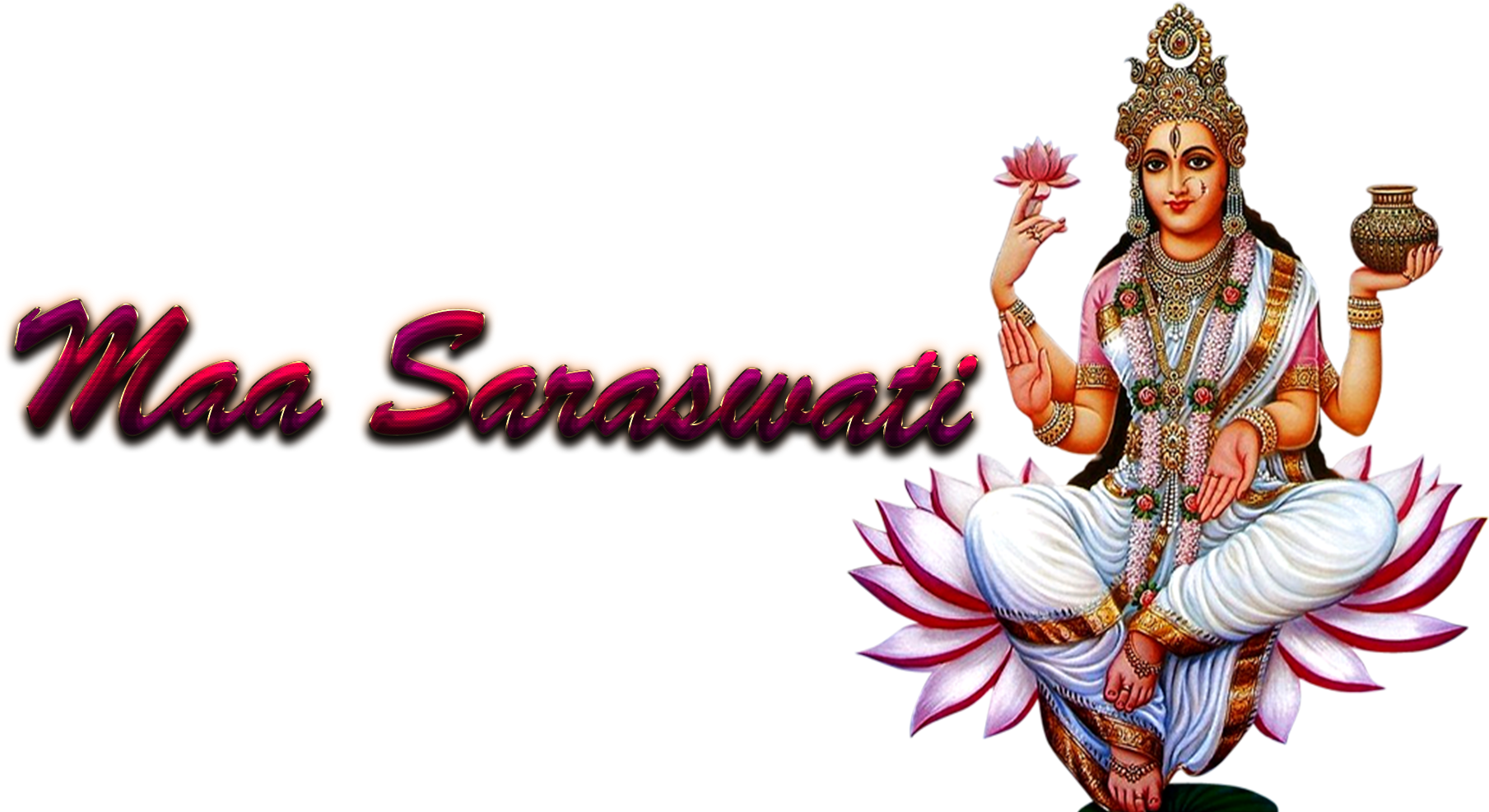 Saraswati Mata Ka Photo Png Clipart (1920x1200), Png Download