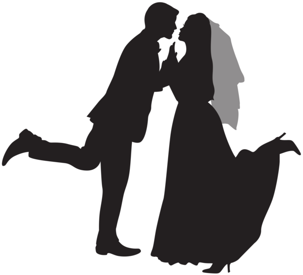Silhouette Wedding Couple Png Clip Art - Marriage Couple Clipart Hd Transparent Png (600x546), Png Download