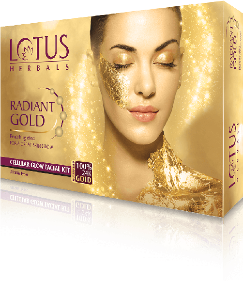 Lotus Herbals Radiant Gold Cellular Glow Single Facial - Lotus Facial Kit Price Clipart (672x672), Png Download