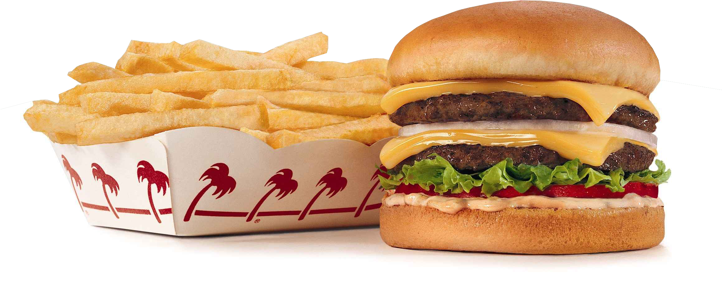 And Nearly Every Piece Of In Store Artwork - N Out Burger Meal Clipart (2321x990), Png Download