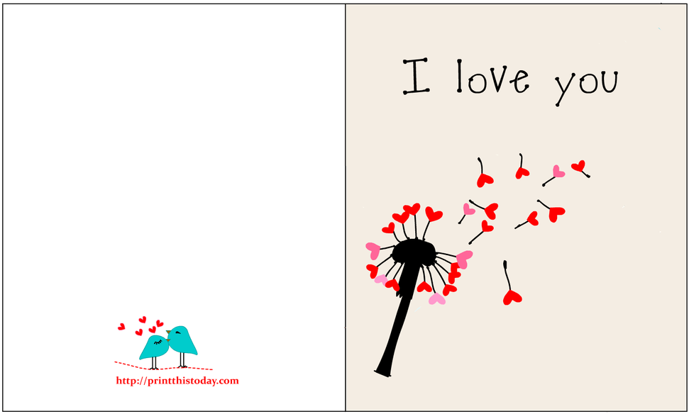 Printable Love Cards With Cute Romantic And Thoughtful - Greeting Card Clipart (1060x819), Png Download