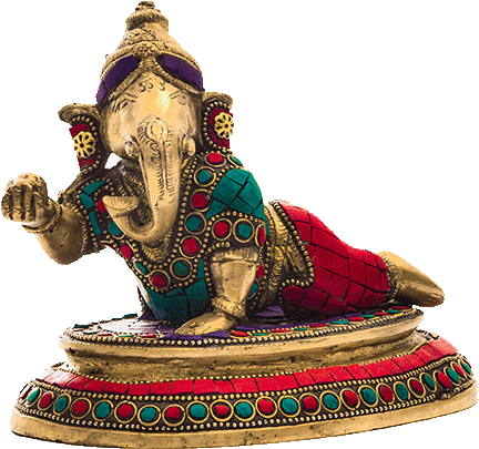 Bal Ganesh Showpiece In Brass - Statue Clipart (500x750), Png Download